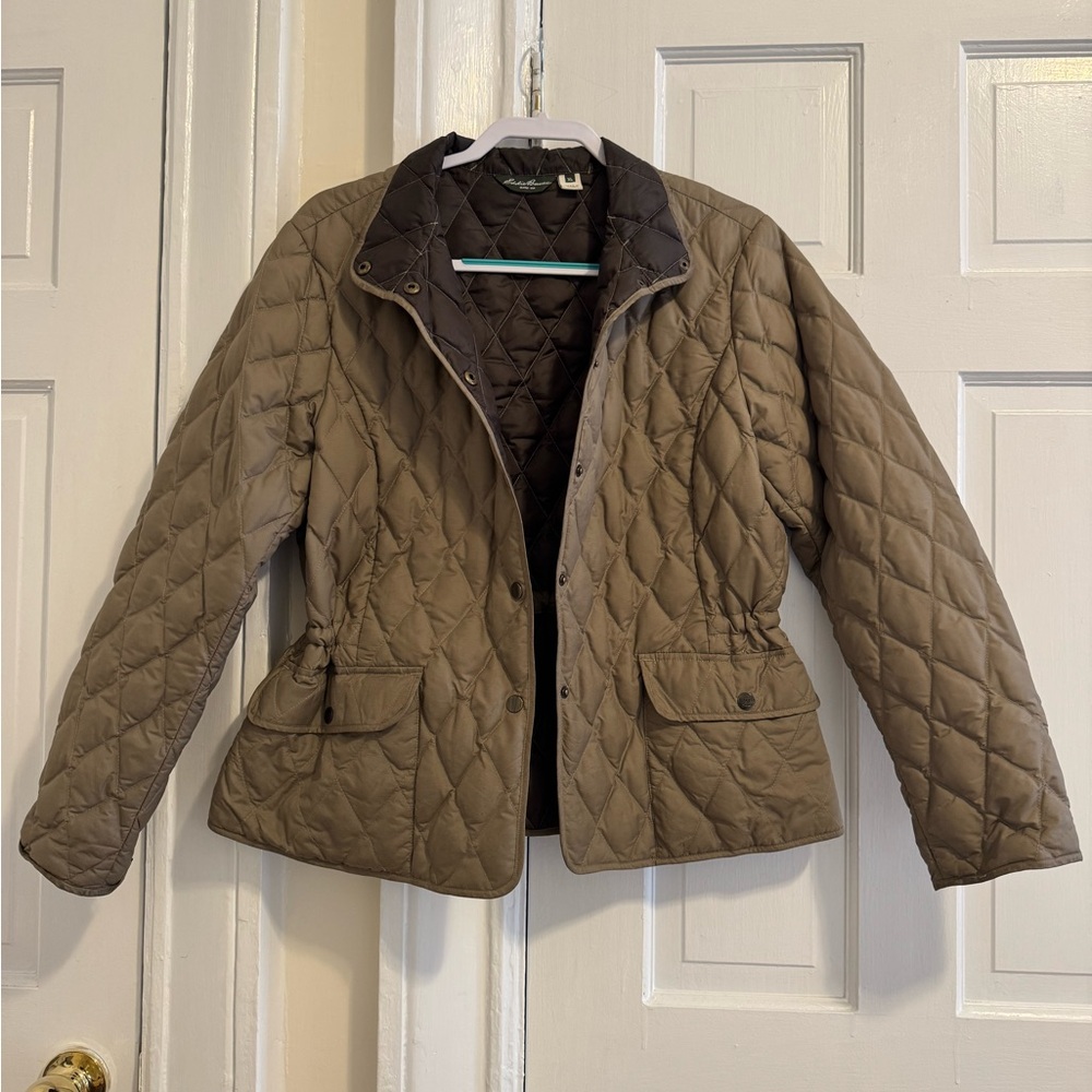 Eddie Bauer EB650 Goose Down Quilted Puffer Jacket - Taupe XL